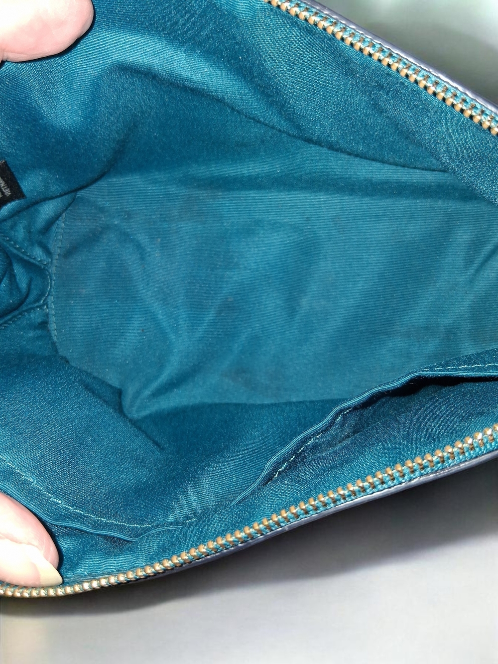 Coach Teal Leather Zip Pouch - Picture 6 of 6